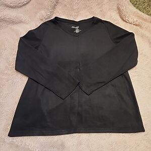Womens M Croft & Barrow Black Fleece Pajama Top